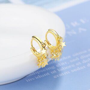 New 925 sterling silver star earrings, light luxury earrings